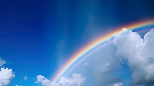 Fantastische, lebendige Aussicht auf den Regenbogenhimmel. Wunderschöner Himmel und Wolken mit Regenbogenhintergrund