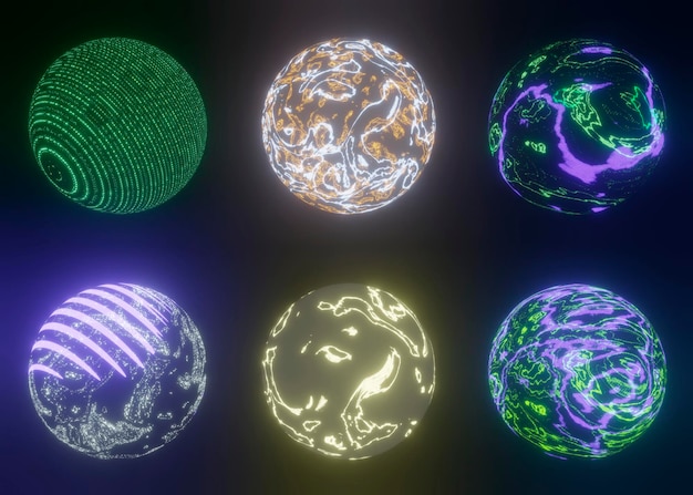 Fantastische Planeten des Sonnensystems isoliert auf schwarzem Hintergrund 3D-Rendering