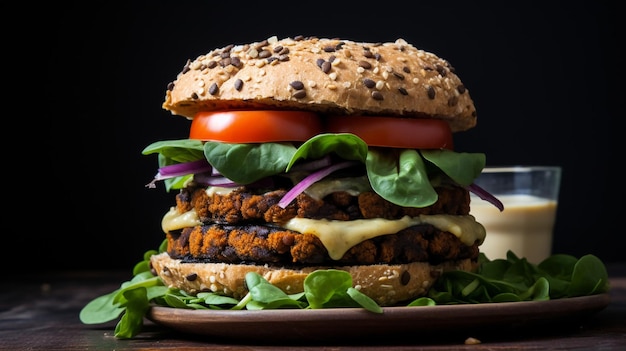 Fantastischer veganer Quinoa, Auberginen, Spinat, Kichererbsen-Burger