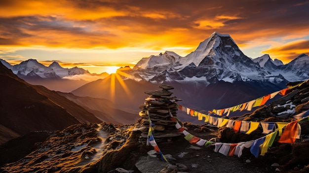 Fantastisches Abendpanorama des Bachalpsees Bachalpsee Schweiz malerischer Herbstsonnenuntergang