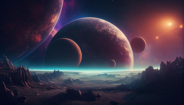 Foto fantasy-alien-planet generative ki