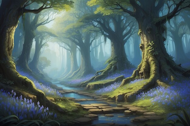 Fantasy Brettspielkonzept Bluebell Realm Abenteuer