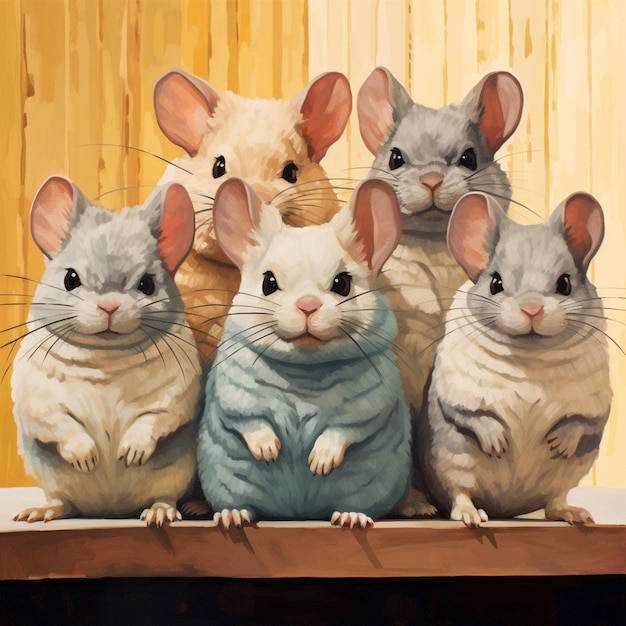 Fantasy Chinchillas ultra-detaillierte Tapetenbild KI-generierte Kunst