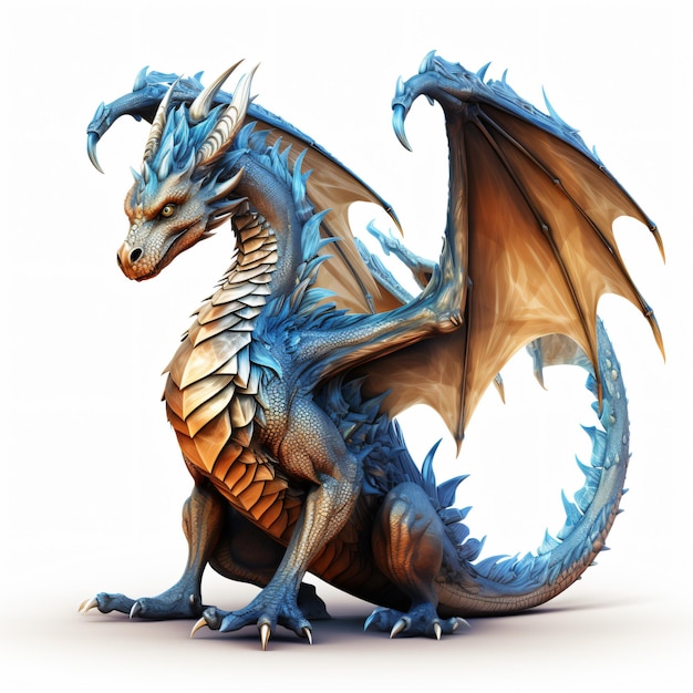 Fantasy clipart de dragão isolado em um fundo branco