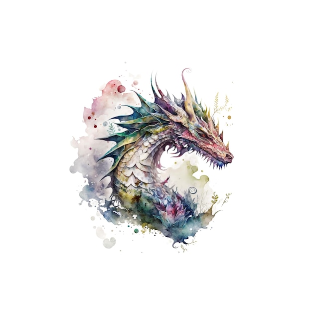 Fantasy-Diamant-Drachen-Aquarell 37