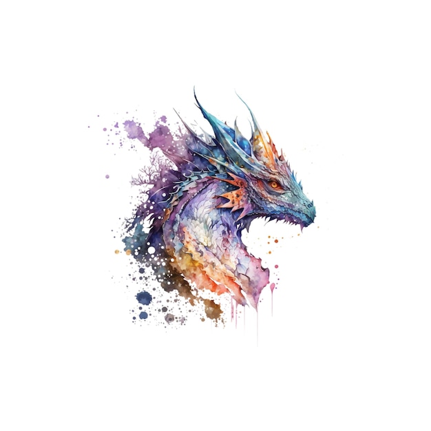 Fantasy-Diamant-Drachen-Aquarell 93