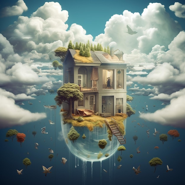 Foto fantasy-landschaft, illustrationen, hintergrund