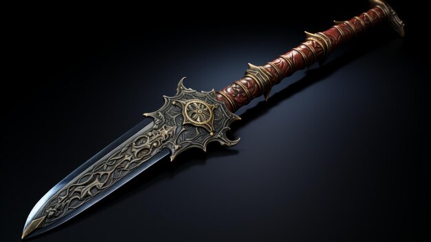 Foto fantasy spiked sword con diseño adornado modelo 3d