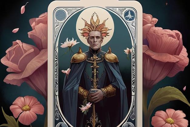 Fantasy Tarot Card Pappy Flowers Simbolismo Arte conceitual