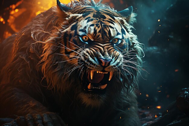 Fantasy Tiger Angriff