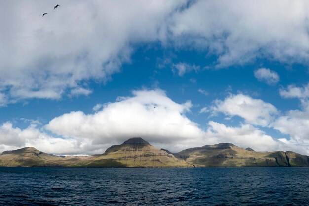 Far Oer Danmark Vestmanna Cliffs Panorama