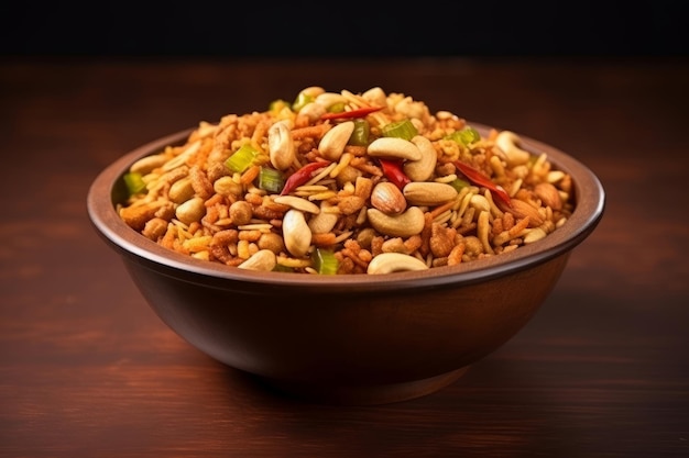 Foto farali bhel comida tradicional india de ayuno para ocasiones especiales