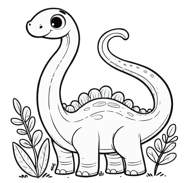 Farbblätter für Kinder Brachiosaurus