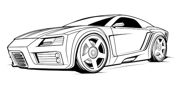 Farbbuch für Autos Doodle für Autos Fahrzeugillustration Futuristisch