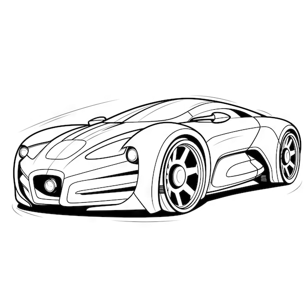 Farbbuch für Autos Doodle für Autos Fahrzeugillustration Futuristisch