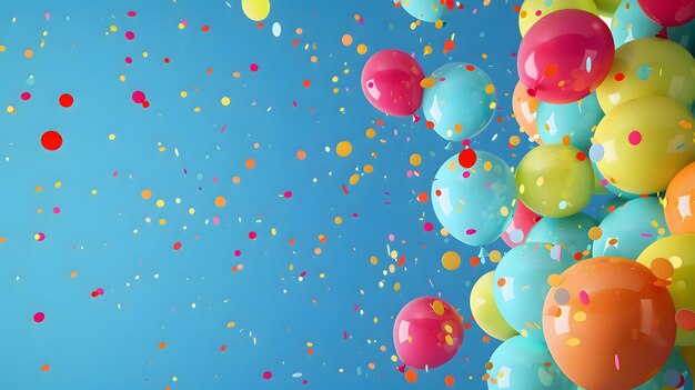 Foto farbe ballons zusammensetzung hintergrund feier design banner