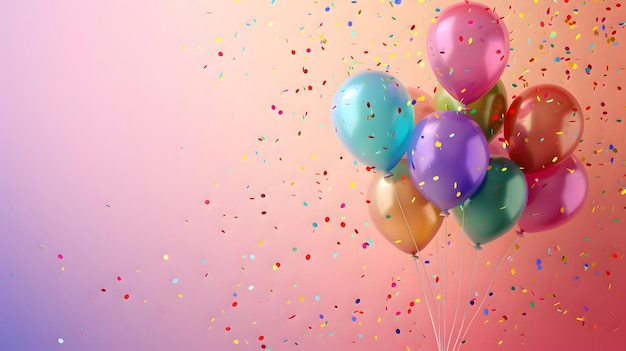 Farbe Ballons Zusammensetzung Hintergrund Feier Design Banner