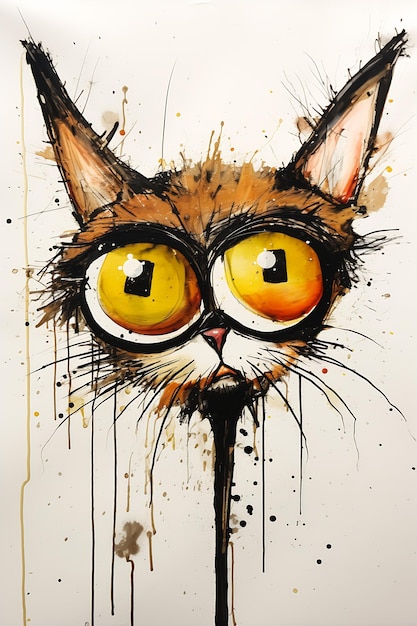 Farbe Kätzchen Katze gelbe Augen schwarze Nase jung Industriehysterie verschiedene Richtungen Stadt