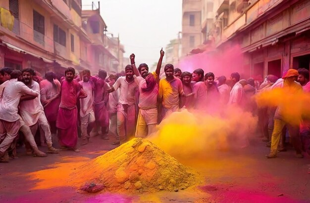 Farben, die Holi feiern