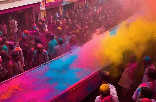 Foto farben, die holi feiern