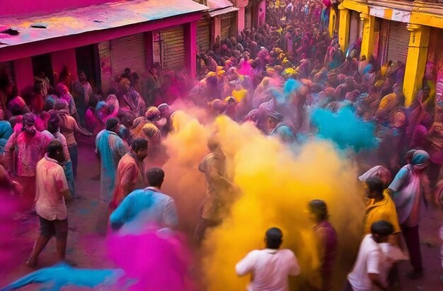 Farben, die Holi feiern