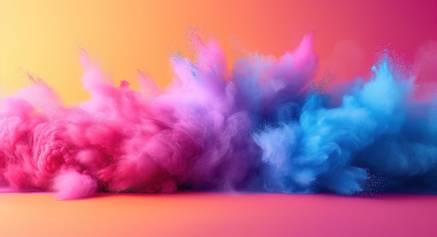 Farbenexplosion farbenfroher Regenbogenpulverflugexplosion