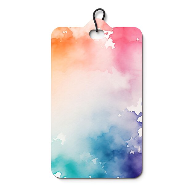 Foto farbenfrohe aquarelle preisschild unregelmäßige form mit aquarellwaschen kreative hang-tag-sammlung