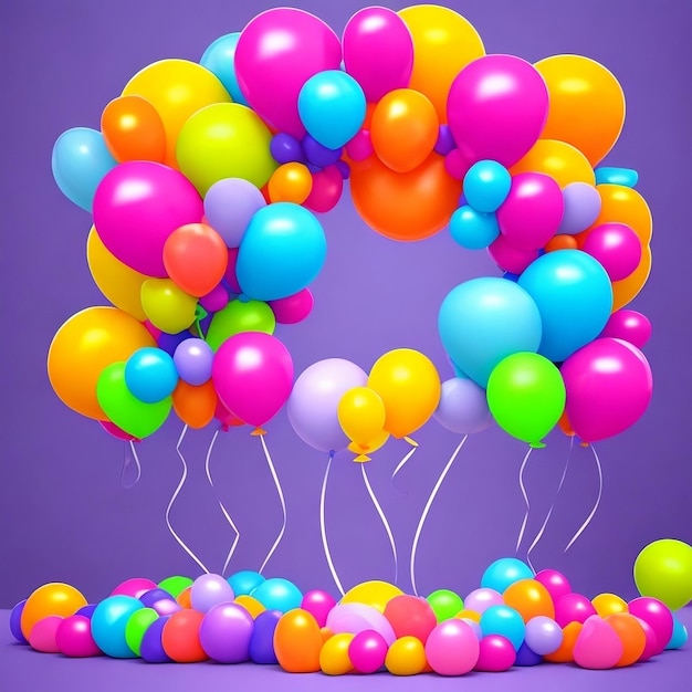 Foto farbenfrohe ballonillustrationen