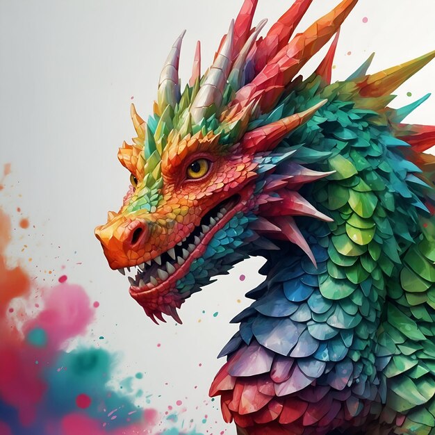 Farbenfrohe Darstellung eines Drachen