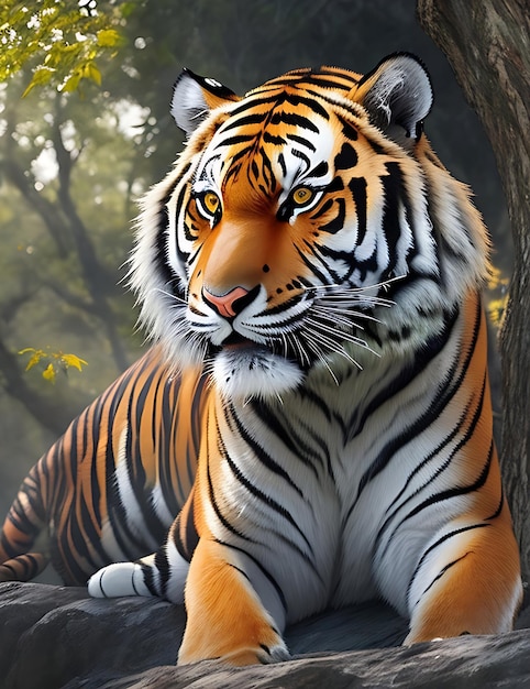 farbenfrohe Foto Tiger generative ai