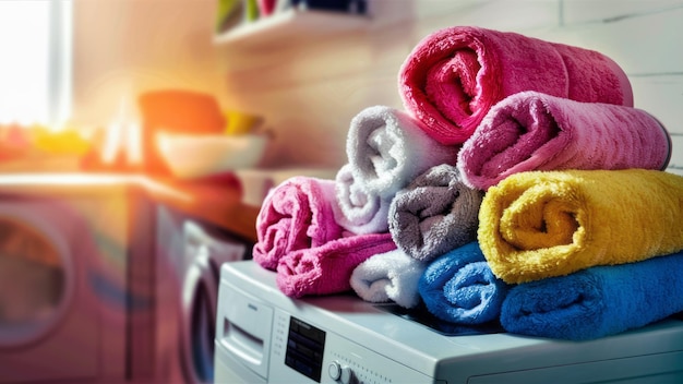 farbenfrohe Handtücher bereit zum Gebrauch