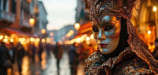 Farbenfrohe Karnevalmasken des Mardi Gras, traditionelles Fest in Venedig