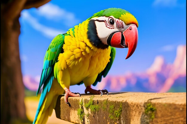 Farbenfrohe, sprechende Macaw, Haustiervogel, Tapeten, Hintergrundillustration, HD-Fotografie