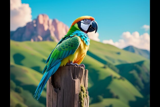 Farbenfrohe, sprechende Macaw, Haustiervogel, Tapeten, Hintergrundillustration, HD-Fotografie