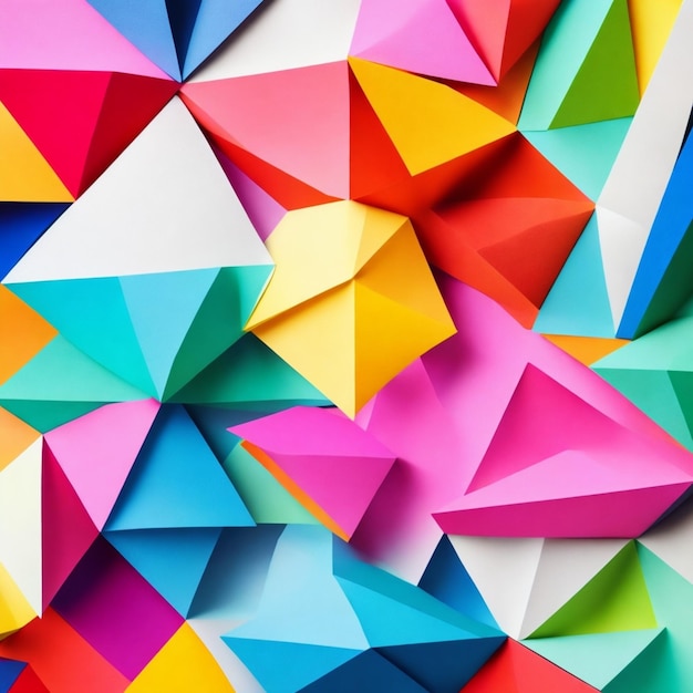 farbenfroher 3D-Typ geometrischer Papierformen Hintergrund