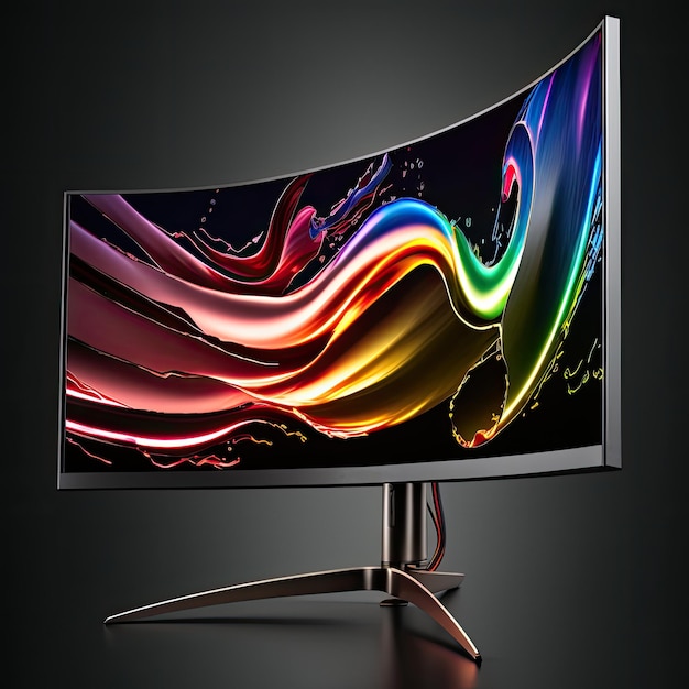 Farbenfroher gebogener Gaming-Monitor