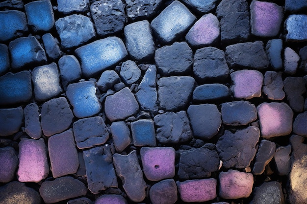 Farbenfroher Hintergrund der Steinmauer, Nahaufnahme der Textur der Steinmauer