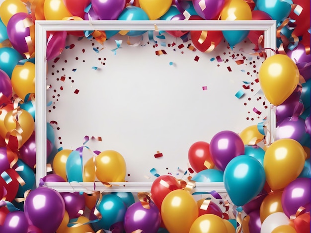 Farbenfroher Karneval- oder Partyrahmen aus Ballons