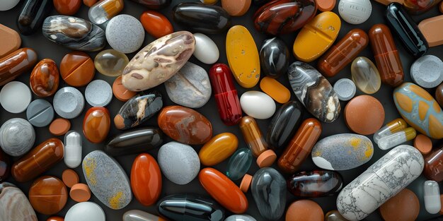 farbenfroher Pillenhaufen Medikamententhema Medikamente Kennzeichnungsanforderungen Medikamente Entsorgungsmethoden