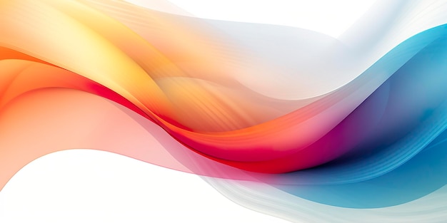 Farbige abstrakte Wellenlinien, die horizontal auf einem weißen Hintergrund fließen, ideal für Technologie, Musik, Wissenschaft und die digitale Welt.