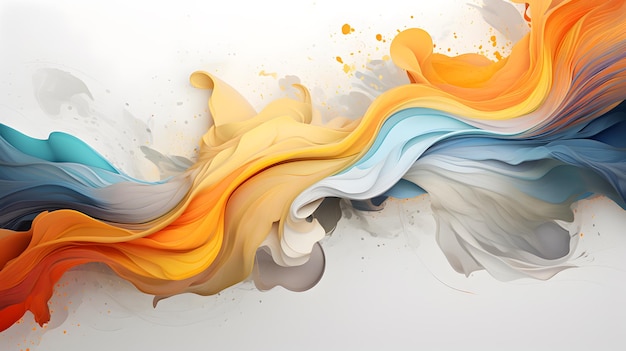 Farbige abstrakte Wellenmalerei auf weißem Hintergrund