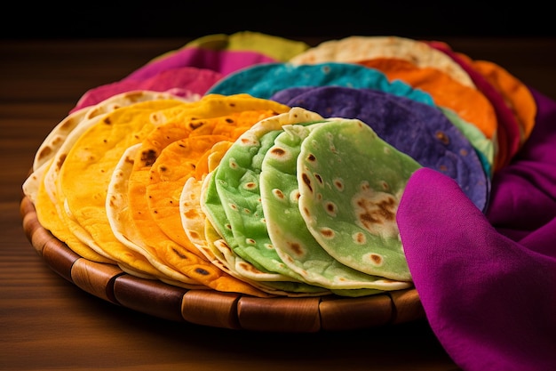 Foto farbige auswahl an verschiedenen indischen brot-roti-nan-paratha