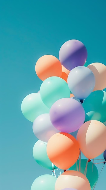 Farbige Ballons auf blauem Himmel