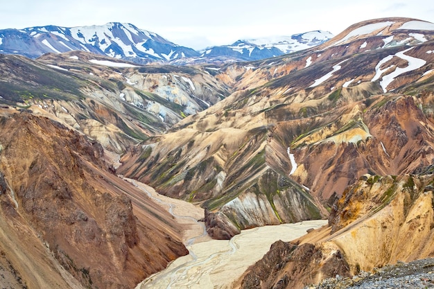 Farbige Berge der Vulkanlandschaft von Landmannalaugar