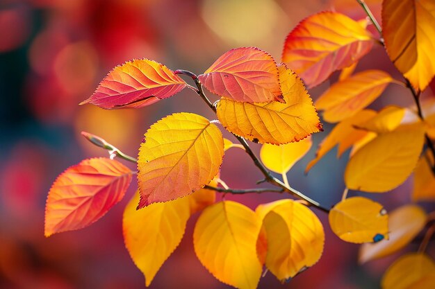 Farbige Blätter mit durch KI erzeugter Herbstzeit