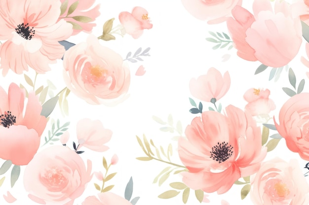 Farbige Blumen Aquarell Muster Hintergrund Tapeten Valentinstag Banner Abstract Winter