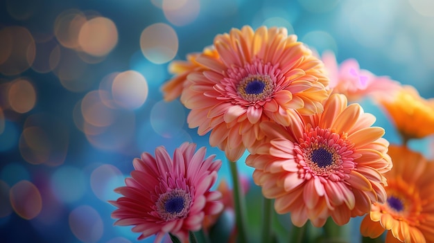 Foto farbige blumen in einer vase