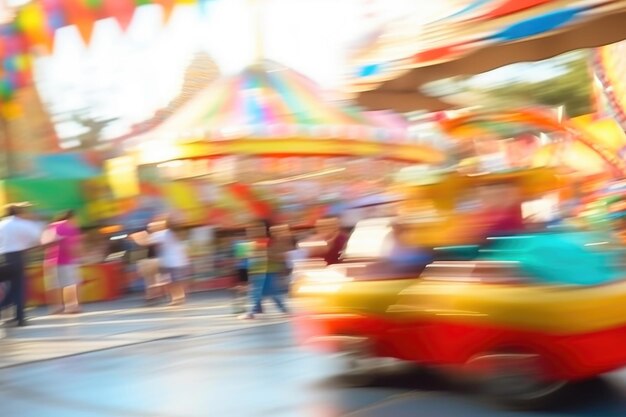 Farbige Blurungen der Freude Themenparkfeste in Aktion