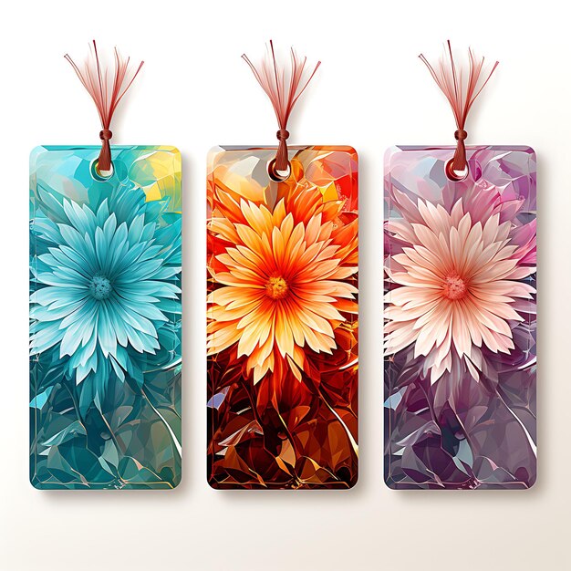 Farbige Exotische Blumenladen Tagkarte Holographische Tagkarte Starburst S Skizze Aquarell-Stil