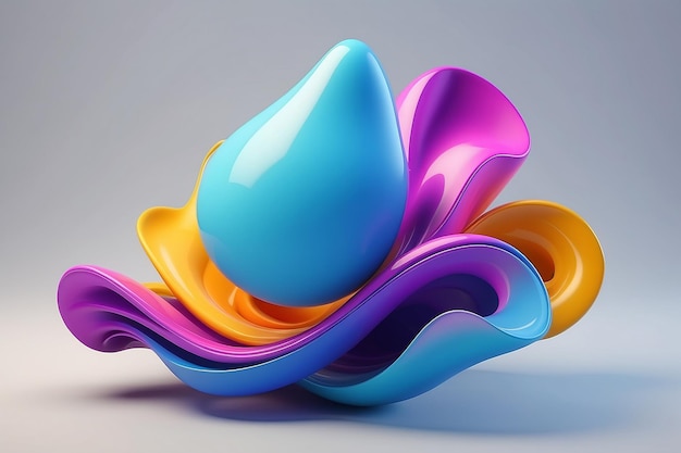 Farbige flüssige 3D-Formen Abstrakte flüssigen Gradienten-Elemente auf hellem Hintergrund